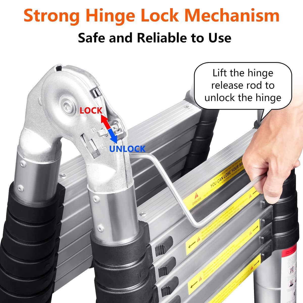 Tangga teleskopik lipat multifungsi paduan aluminium portabel