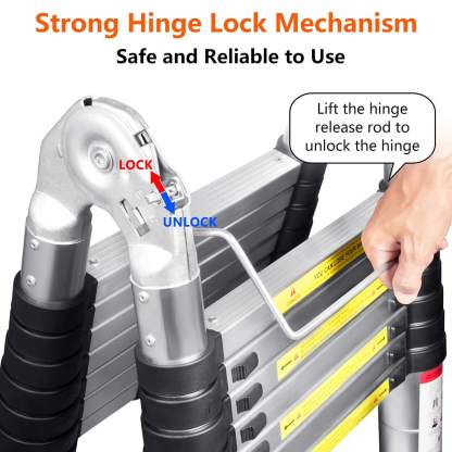 Tangga teleskopik lipat multifungsi paduan aluminium portabel