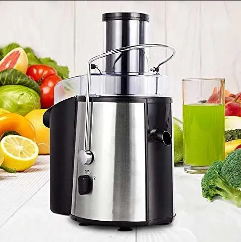 Austria Juicer Ultra Power, Easy Clean Extractor Press Centrifugal Juicing Machine, Wide 3" Feed Chute for Whole Fruit Vegetable, Anti-drip, High Quality, Large, Silver