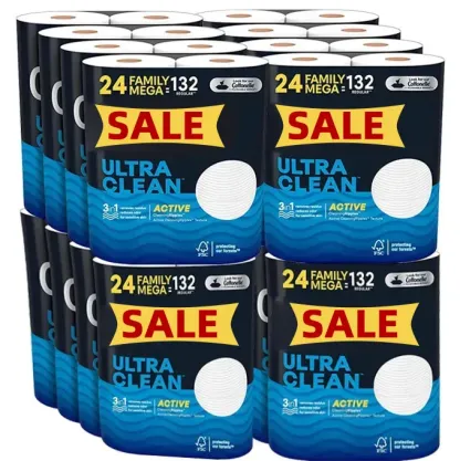 Ultra Clean Toilet Paper 24 Family Mega Rolls