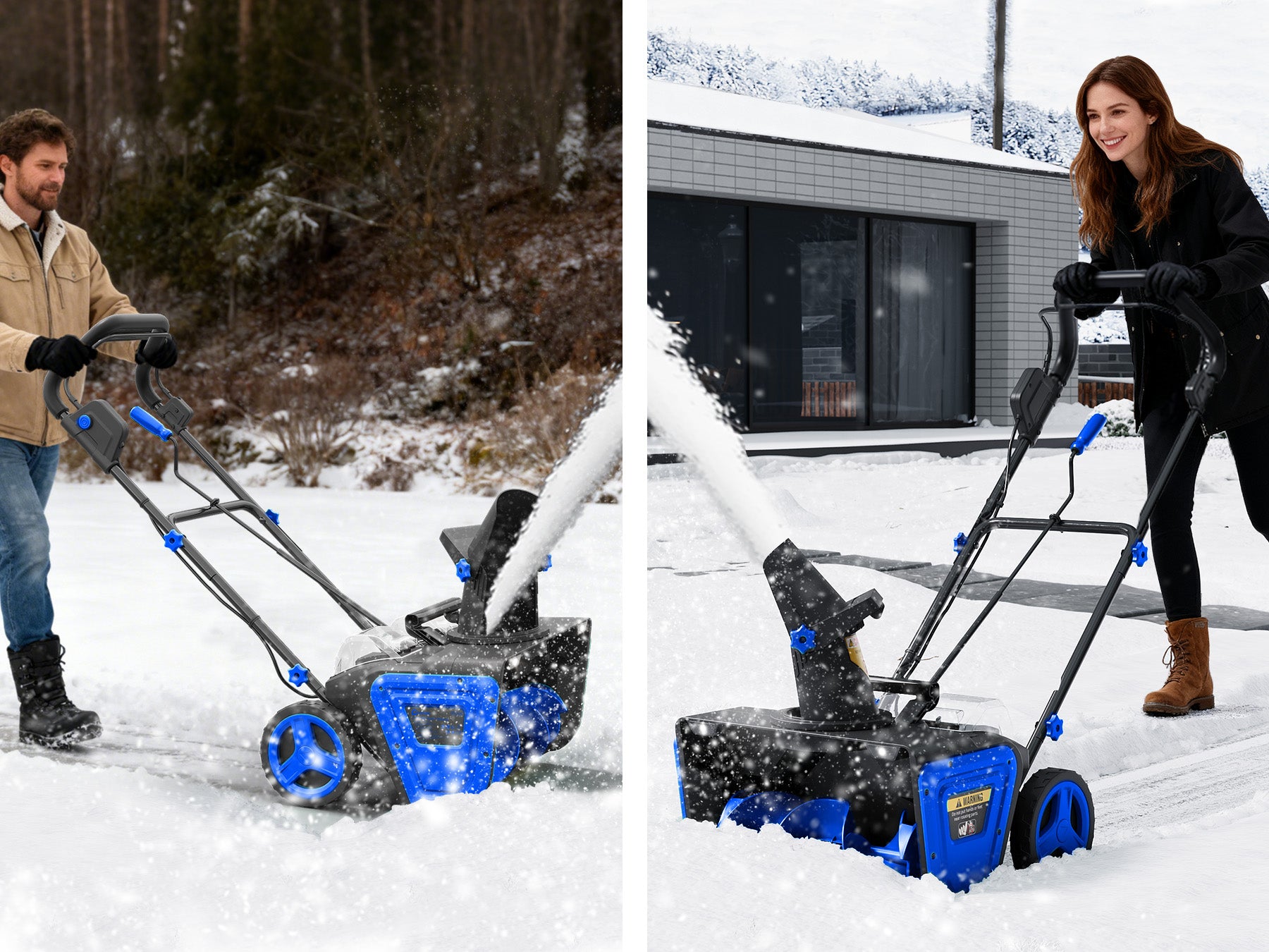 Garvee 12" Cordless Battery Powered Snow Blower - 20V Lightweight with Ergonomic Handle, Detachable Design for Steps and Decks