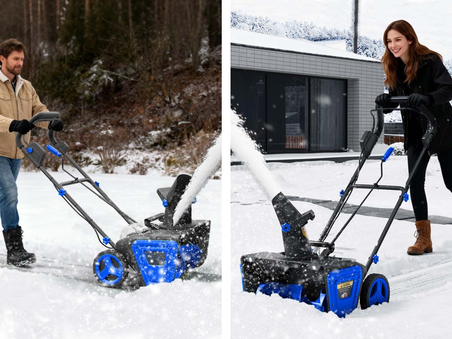 Garvee 12" Cordless Battery Powered Snow Blower - 20V Lightweight with Ergonomic Handle, Detachable Design for Steps and Decks