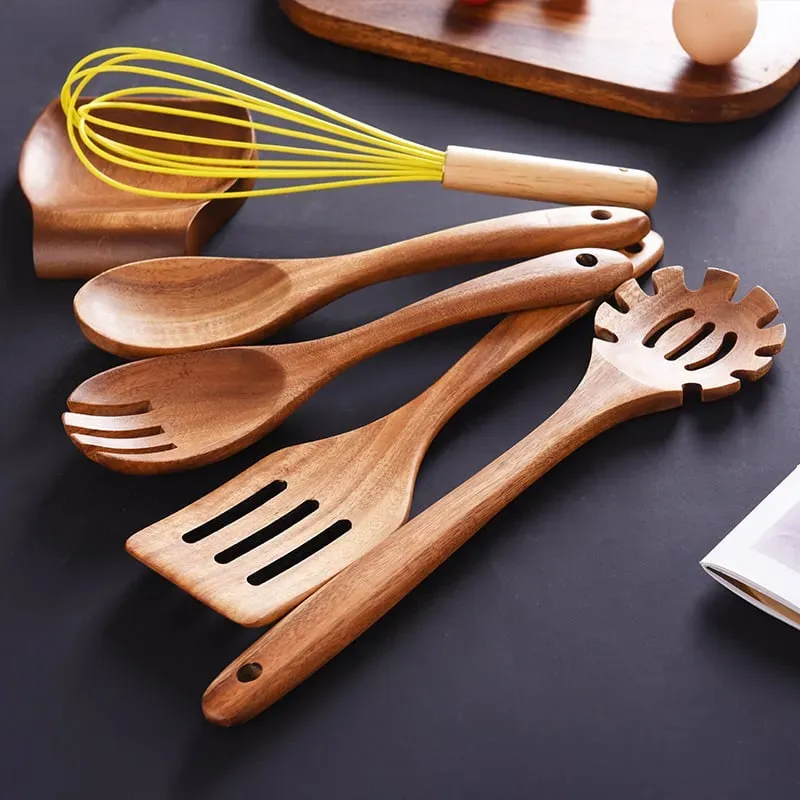 Eco-Friendly Teak Wood Kitchen Spoon Set