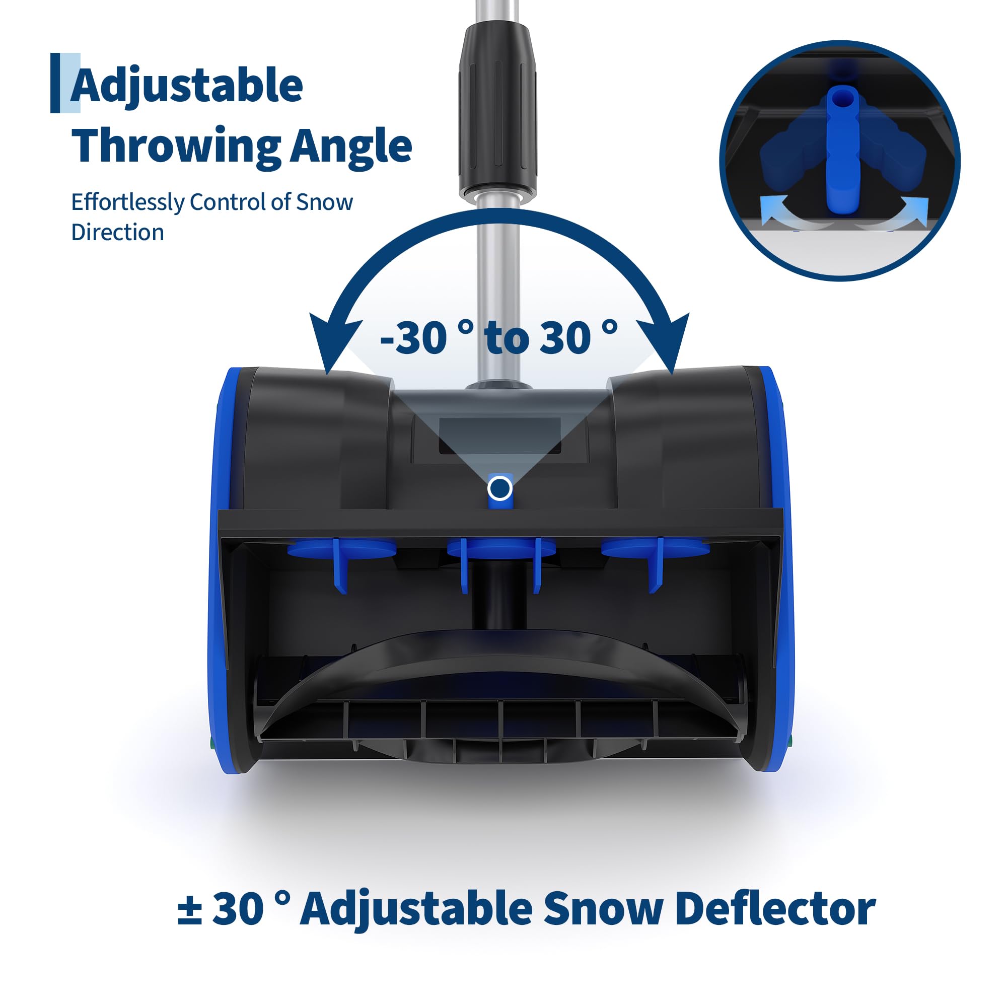 Garvee 12" Cordless Battery Powered Snow Blower - 20V Lightweight with Ergonomic Handle, Detachable Design for Steps and Decks