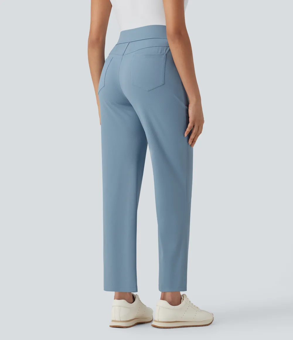 Mid High Waisted Pockets Quick Dry Golf Pants-Golf Tee-UPF40+