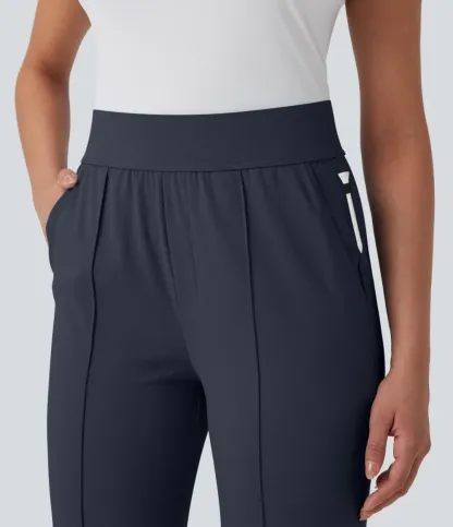 Mid High Waisted Pockets Quick Dry Golf Pants-Golf Tee-UPF40+