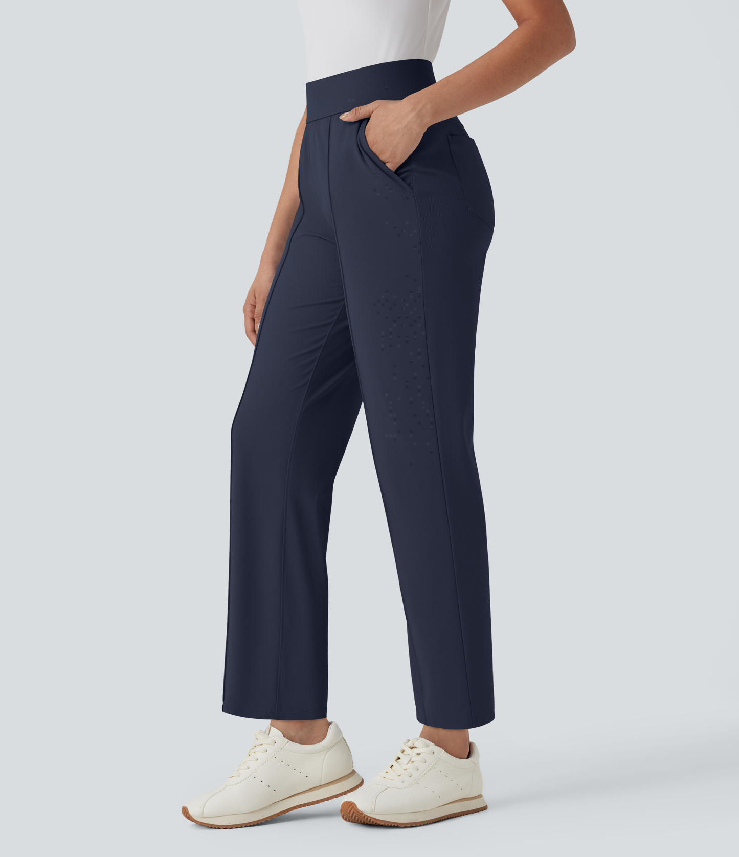 Mid High Waisted Pockets Quick Dry Golf Pants-Golf Tee-UPF40+