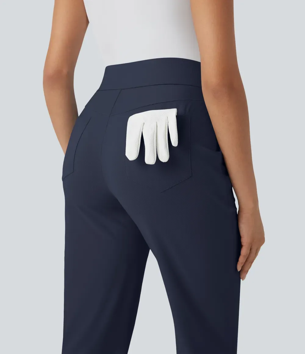 Mid High Waisted Pockets Quick Dry Golf Pants-Golf Tee-UPF40+