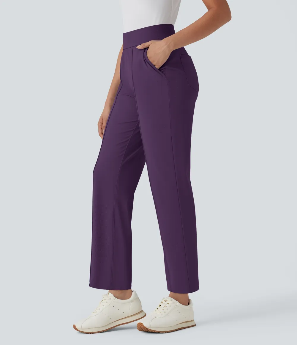 Mid High Waisted Pockets Quick Dry Golf Pants-Golf Tee-UPF40+