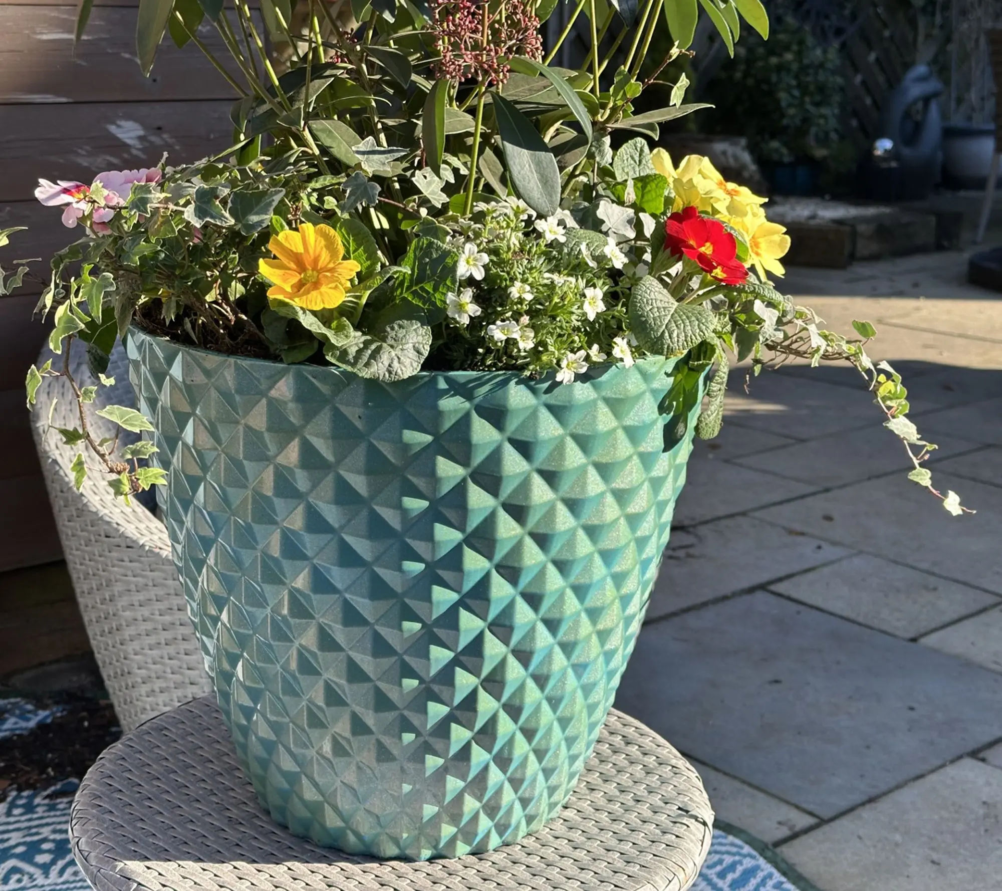 Jennings Set of 2 XL Pearlescent Diamond 15-1/4" Planters
