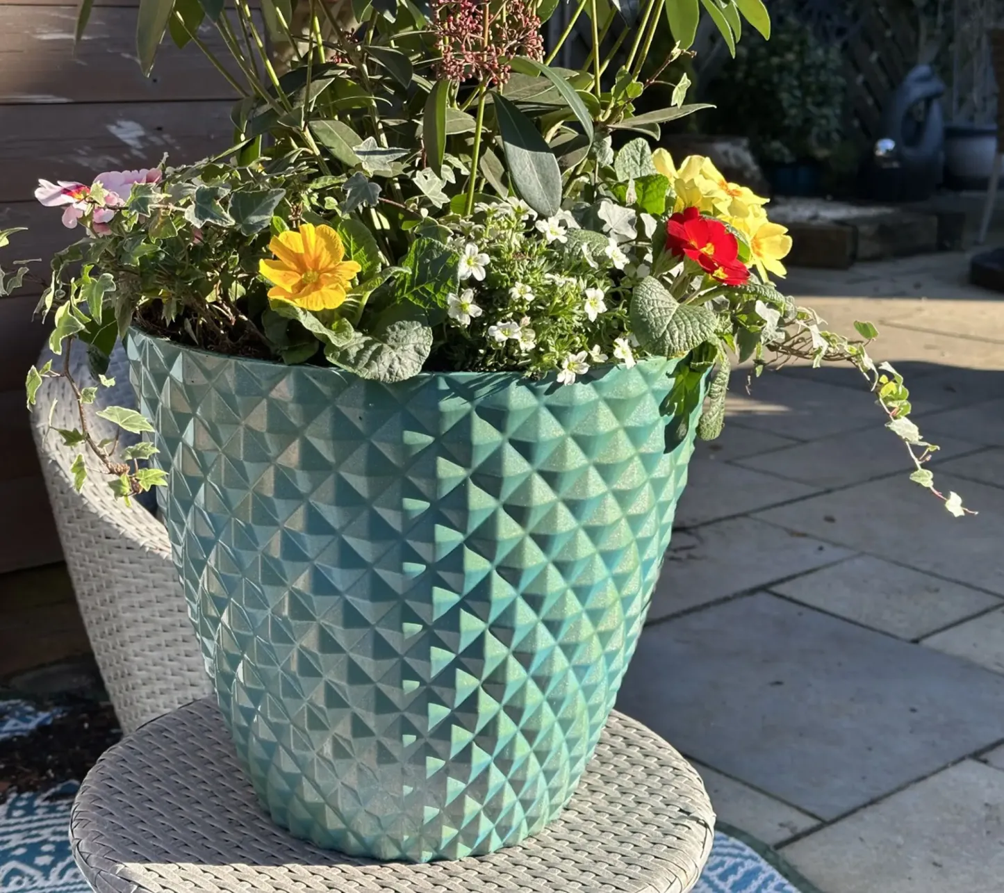 Jennings Set of 2 XL Pearlescent Diamond 15-1/4" Planters