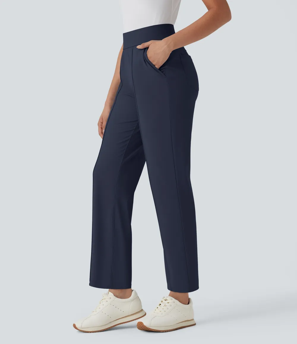 Mid High Waisted Pockets Quick Dry Golf Pants-Golf Tee-UPF40+