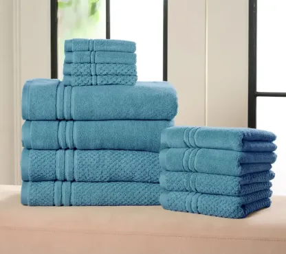 Home Reflections 100% Cotton Solid & Texture 12-pc Towel Set