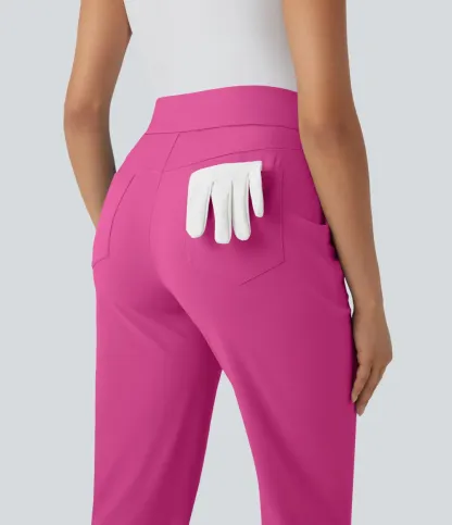 Mid High Waisted Pockets Quick Dry Golf Pants-Golf Tee-UPF40+