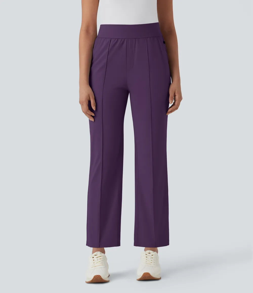 Mid High Waisted Pockets Quick Dry Golf Pants-Golf Tee-UPF40+