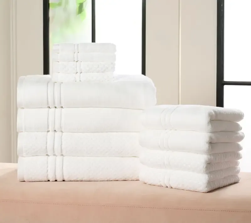 Home Reflections 100% Cotton Solid & Texture 12-pc Towel Set