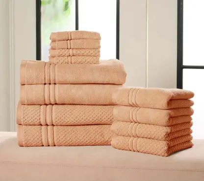 Home Reflections 100% Cotton Solid & Texture 12-pc Towel Set