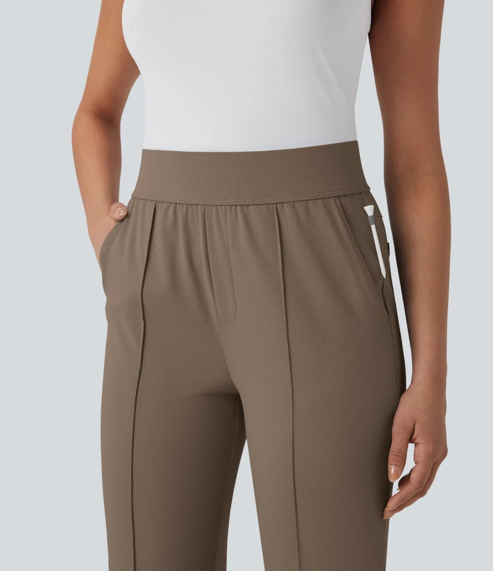 Mid High Waisted Pockets Quick Dry Golf Pants-Golf Tee-UPF40+