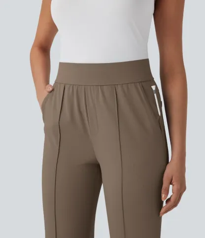 Mid High Waisted Pockets Quick Dry Golf Pants-Golf Tee-UPF40+
