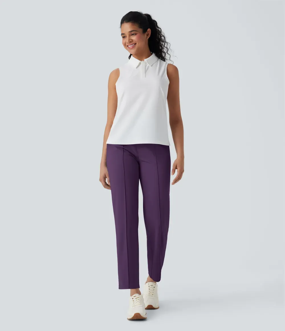 Mid High Waisted Pockets Quick Dry Golf Pants-Golf Tee-UPF40+