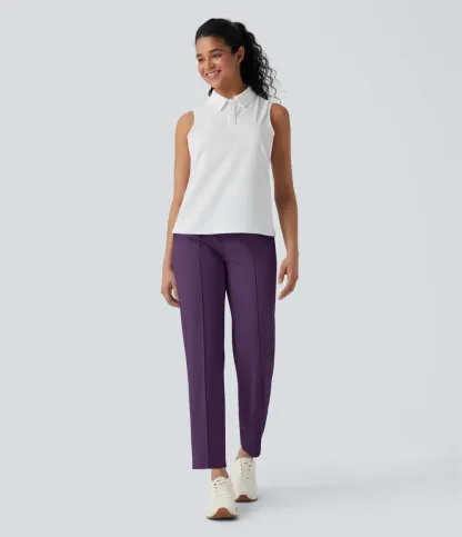 Mid High Waisted Pockets Quick Dry Golf Pants-Golf Tee-UPF40+