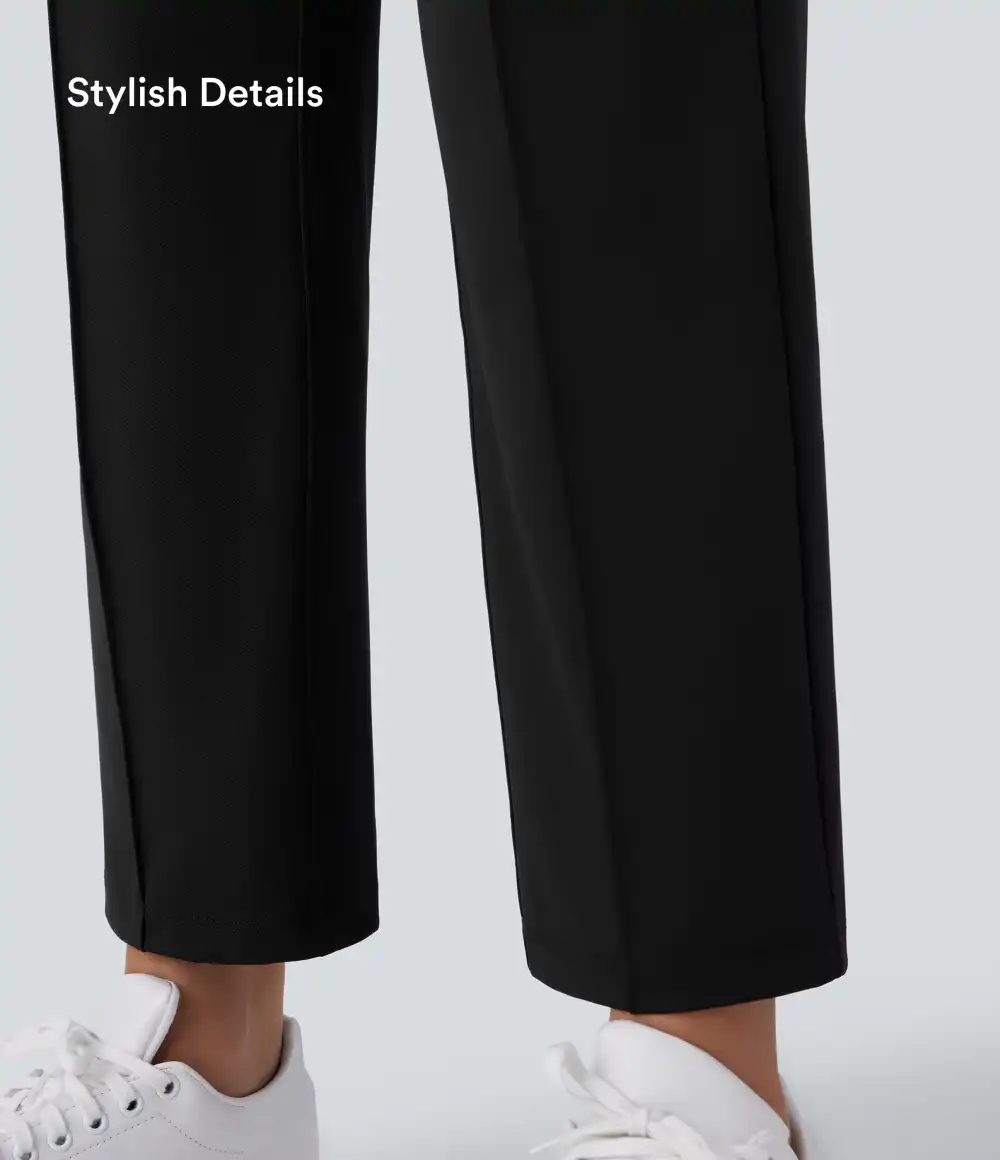 Mid High Waisted Pockets Quick Dry Golf Pants-Golf Tee-UPF40+