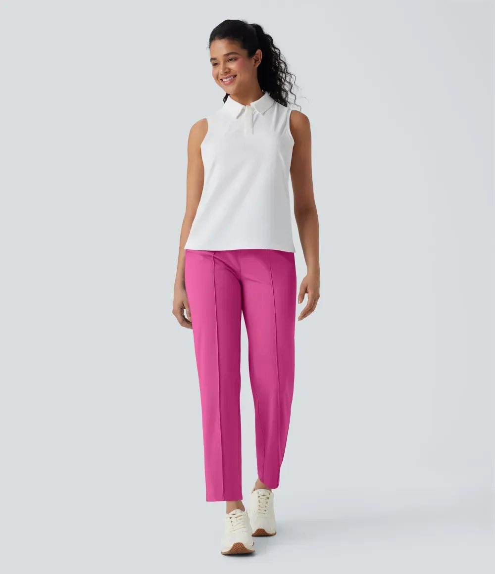 Mid High Waisted Pockets Quick Dry Golf Pants-Golf Tee-UPF40+
