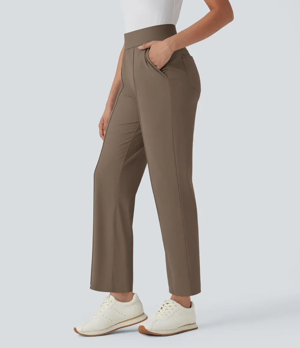Mid High Waisted Pockets Quick Dry Golf Pants-Golf Tee-UPF40+