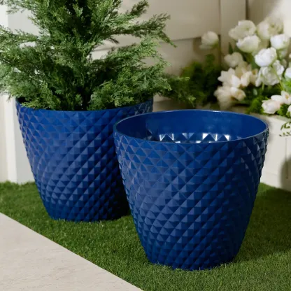 Jennings Set of 2 XL Pearlescent Diamond 15-1/4" Planters