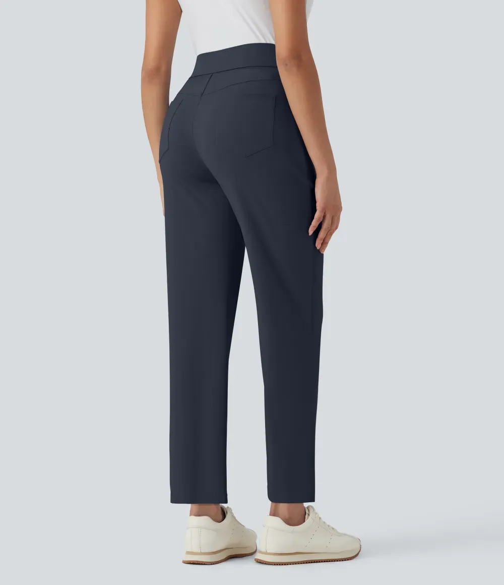 Mid High Waisted Pockets Quick Dry Golf Pants-Golf Tee-UPF40+