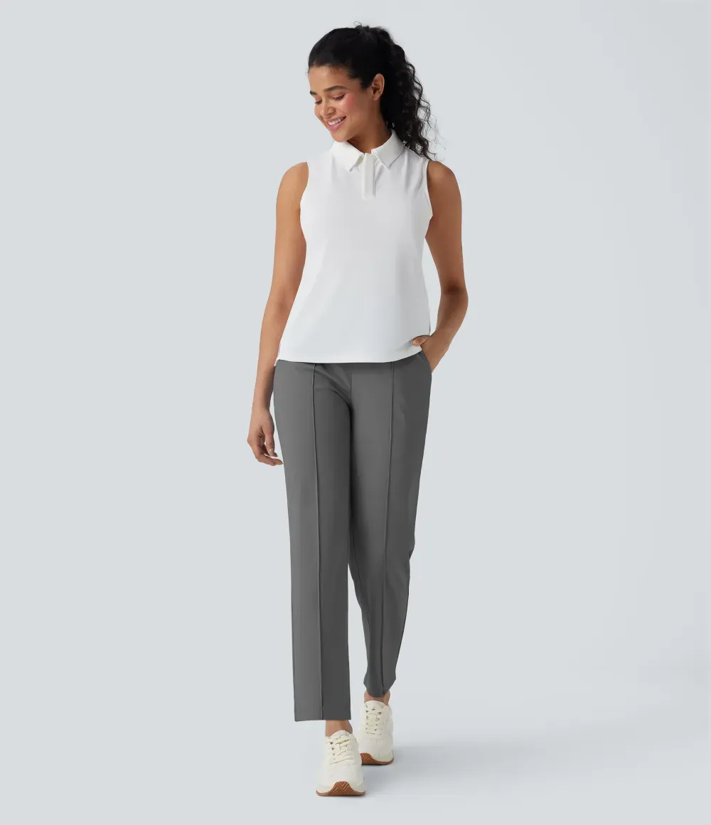 Mid High Waisted Pockets Quick Dry Golf Pants-Golf Tee-UPF40+