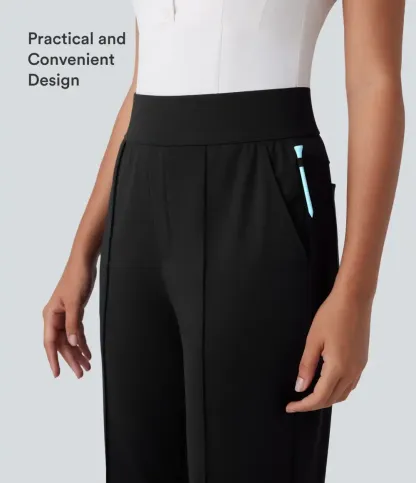 Mid High Waisted Pockets Quick Dry Golf Pants-Golf Tee-UPF40+