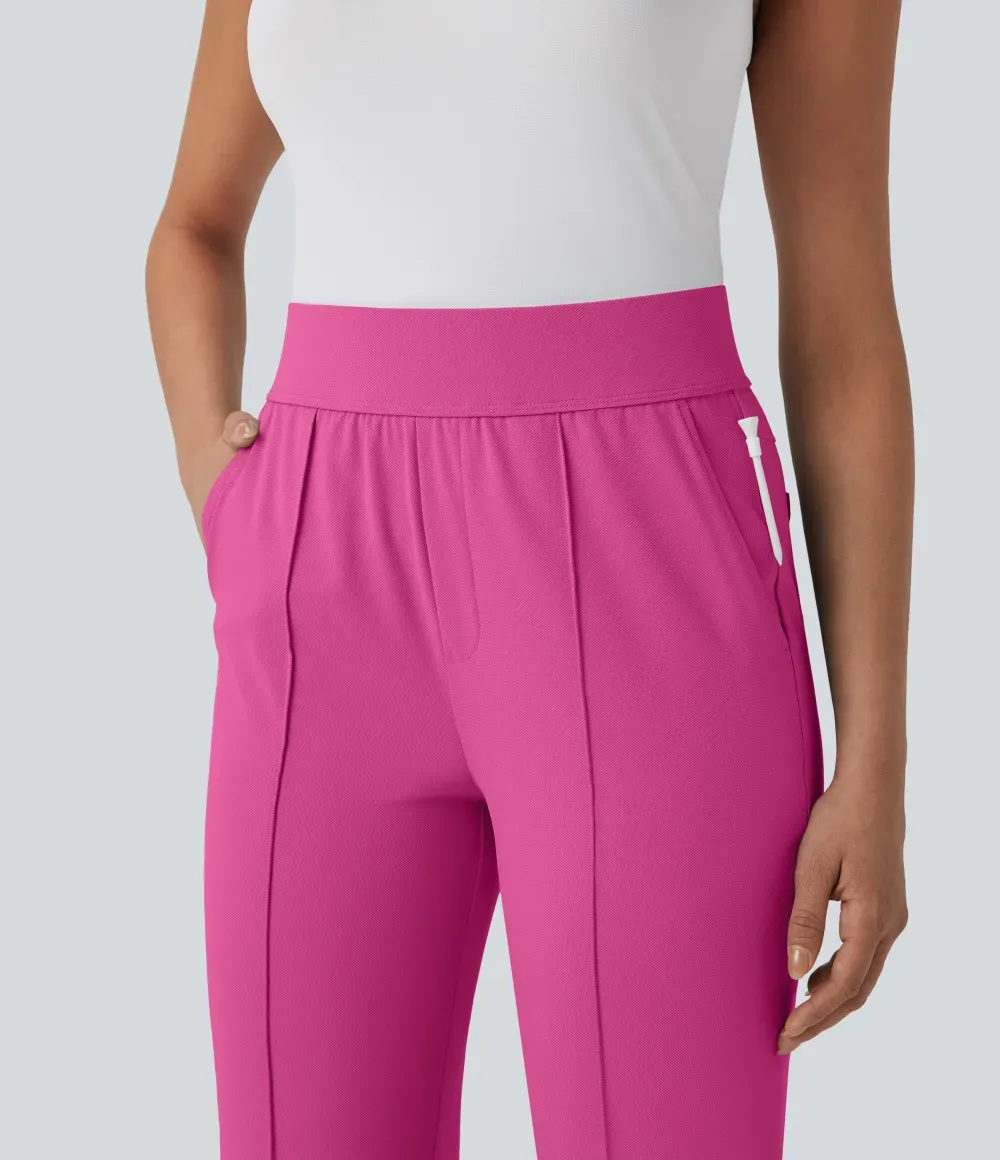 Mid High Waisted Pockets Quick Dry Golf Pants-Golf Tee-UPF40+