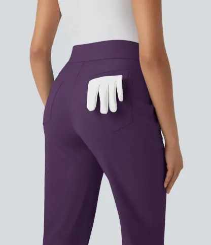 Mid High Waisted Pockets Quick Dry Golf Pants-Golf Tee-UPF40+