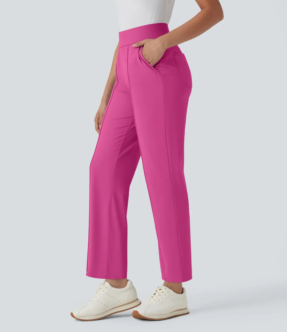 Mid High Waisted Pockets Quick Dry Golf Pants-Golf Tee-UPF40+