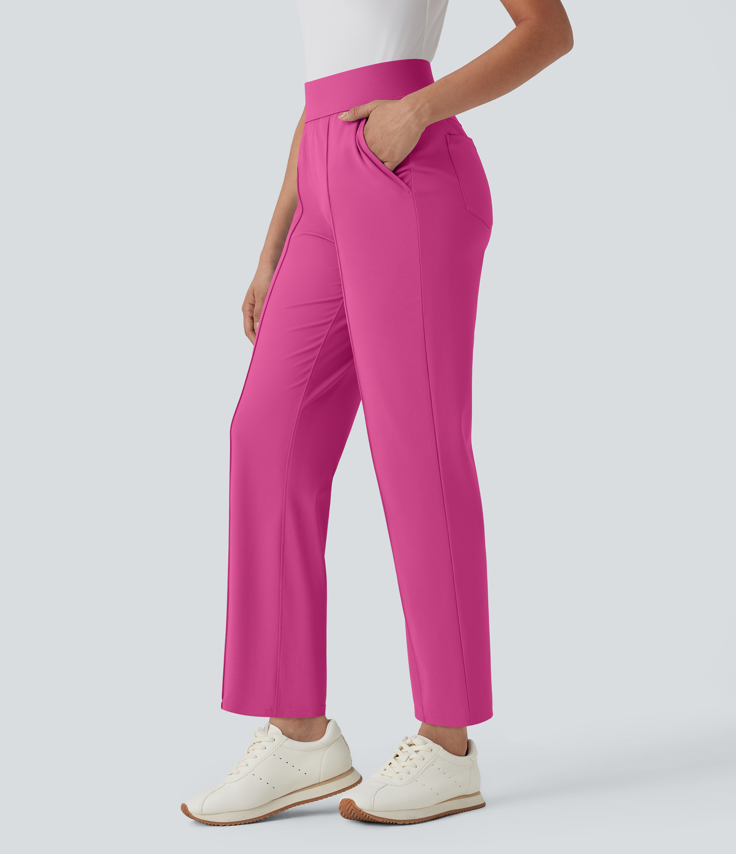 Mid High Waisted Pockets Quick Dry Golf Pants-Golf Tee-UPF40+