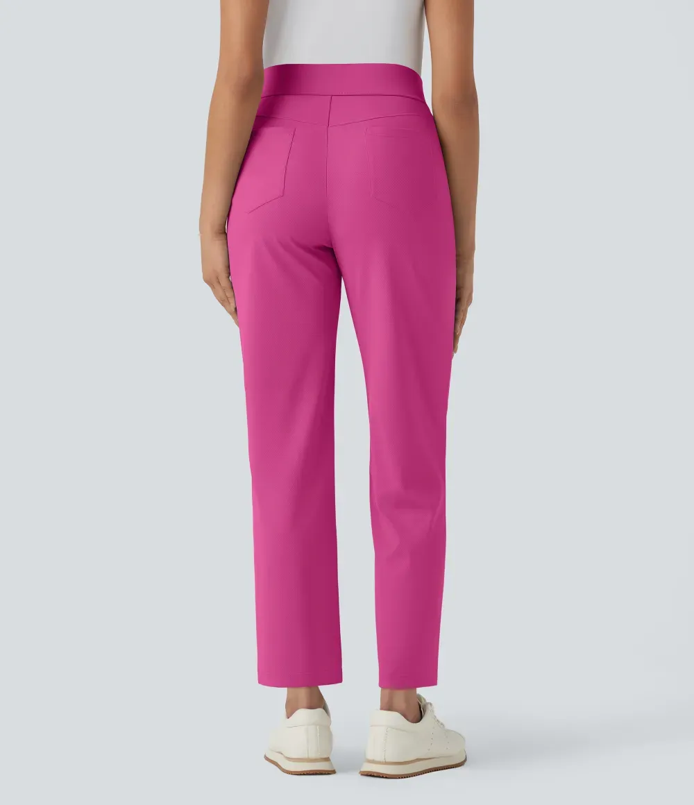 Mid High Waisted Pockets Quick Dry Golf Pants-Golf Tee-UPF40+