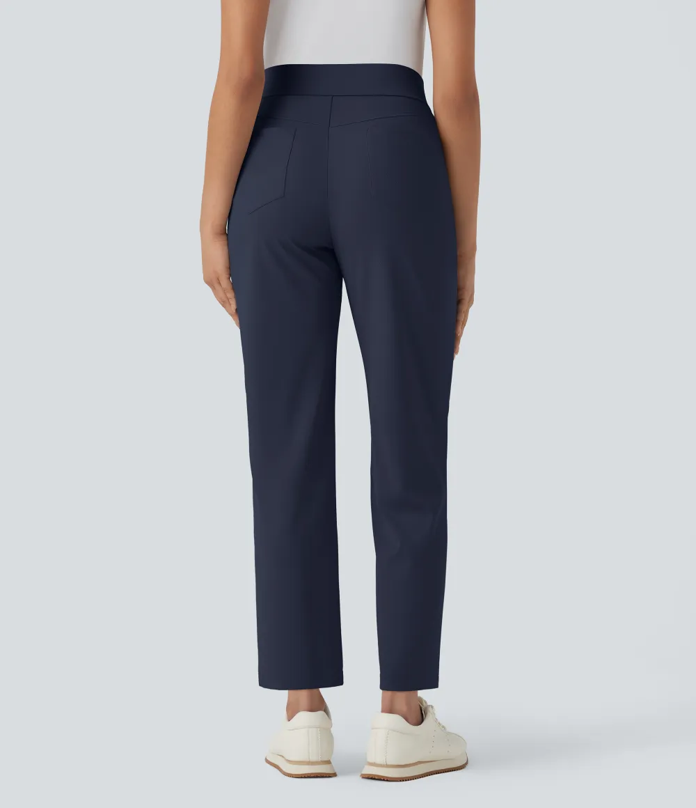 Mid High Waisted Pockets Quick Dry Golf Pants-Golf Tee-UPF40+