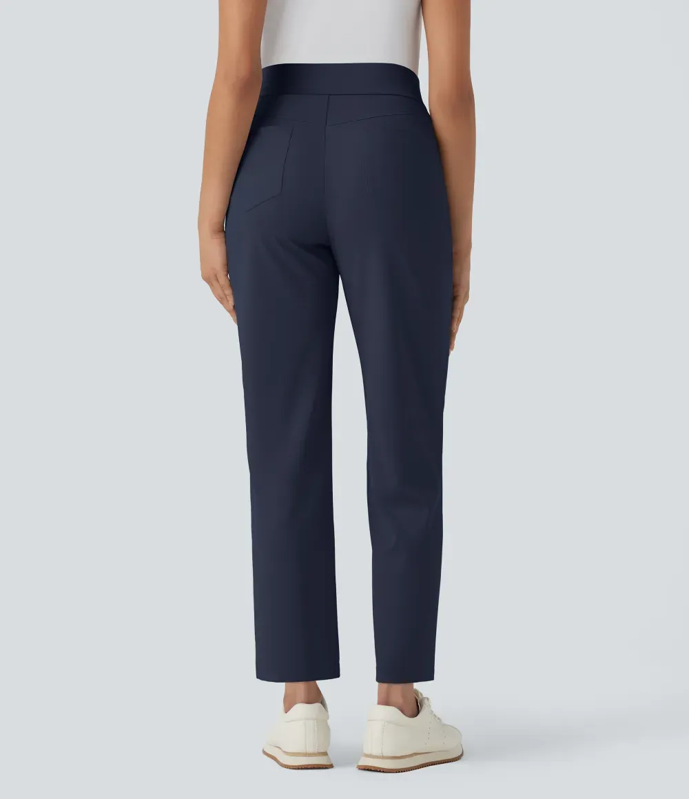 Mid High Waisted Pockets Quick Dry Golf Pants-Golf Tee-UPF40+