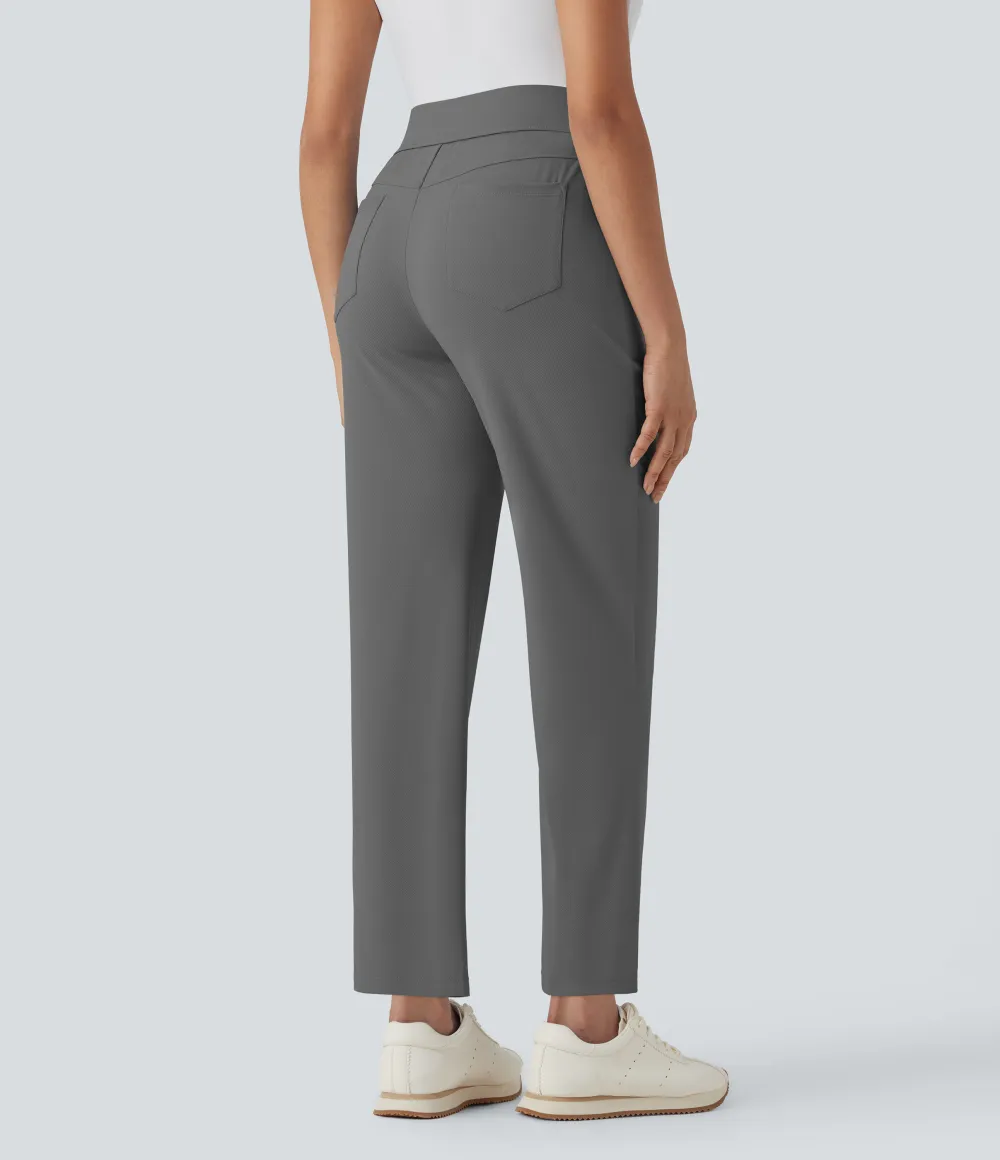 Mid High Waisted Pockets Quick Dry Golf Pants-Golf Tee-UPF40+