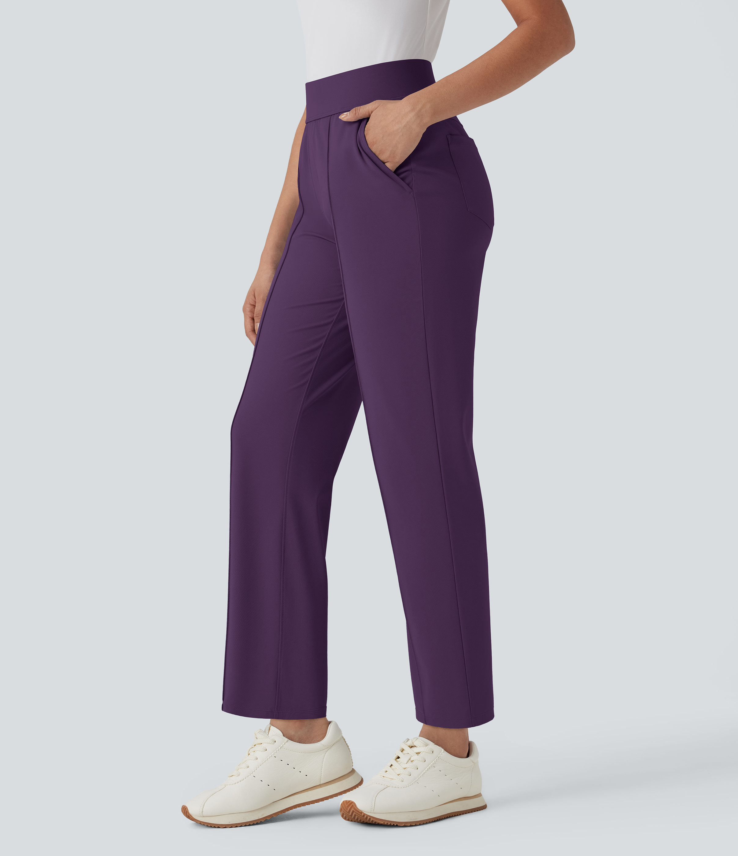 Mid High Waisted Pockets Quick Dry Golf Pants-Golf Tee-UPF40+