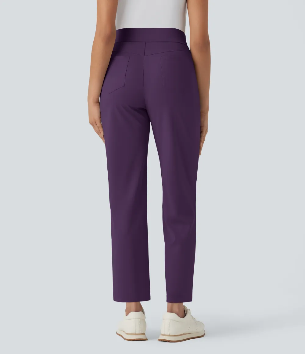Mid High Waisted Pockets Quick Dry Golf Pants-Golf Tee-UPF40+