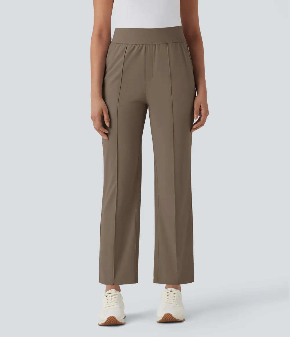 Mid High Waisted Pockets Quick Dry Golf Pants-Golf Tee-UPF40+