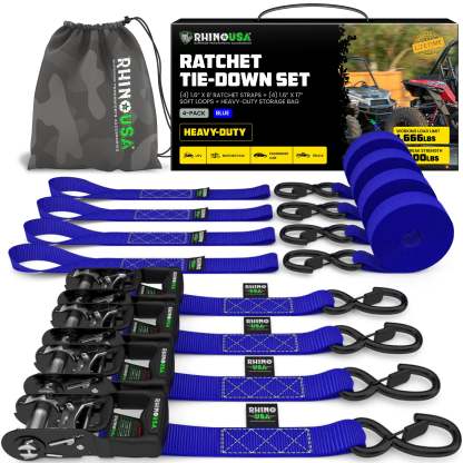 1.6" x 8' HD Ratchet Tie-Down Set 