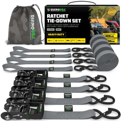 1.6" x 8' HD Ratchet Tie-Down Set 