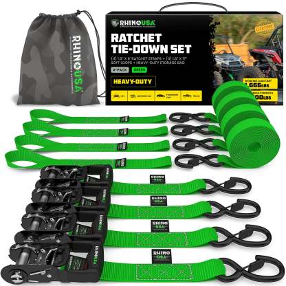 1.6" x 8' HD Ratchet Tie-Down Set 