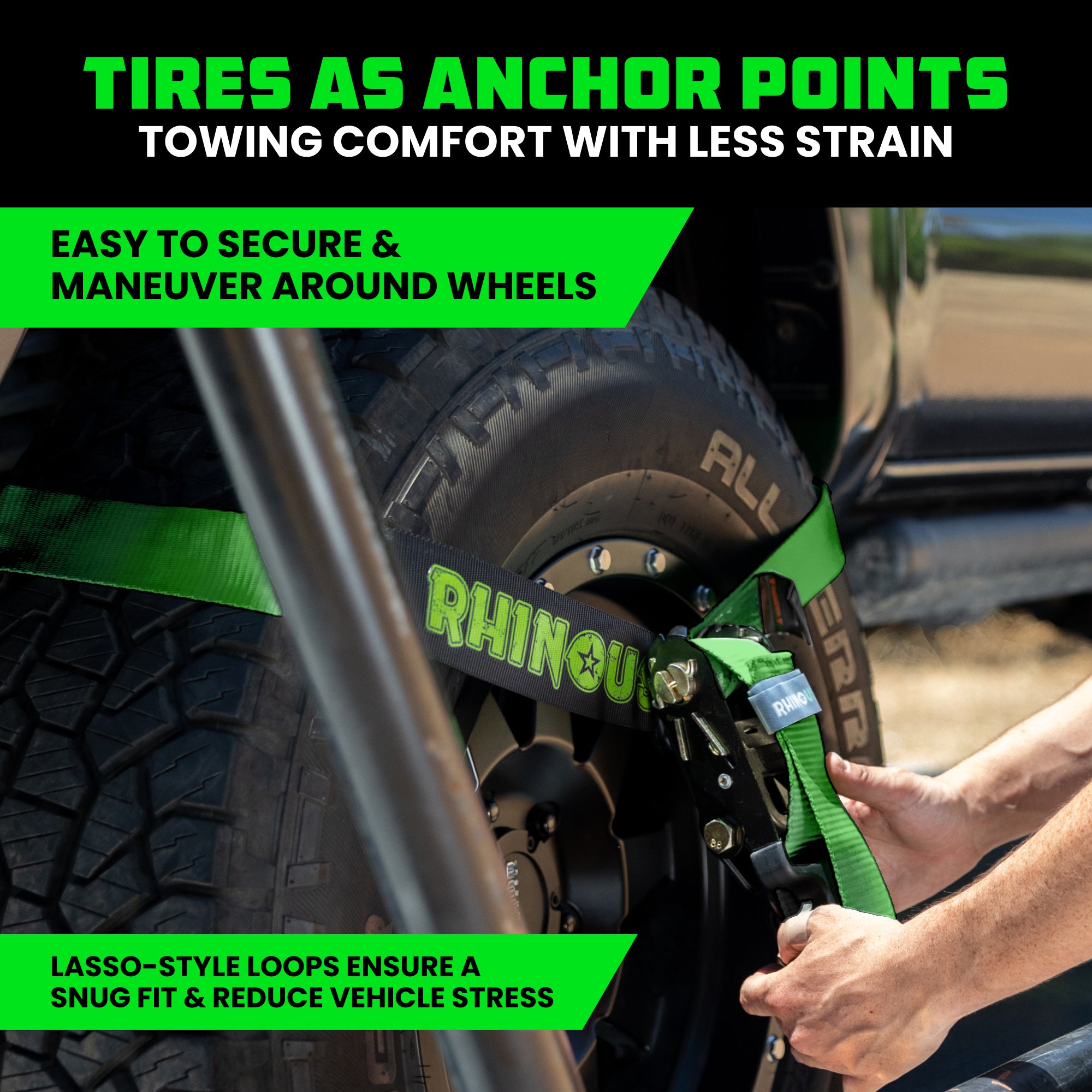 Car Tie-Down Lasso Straps (Flat-Hooks)