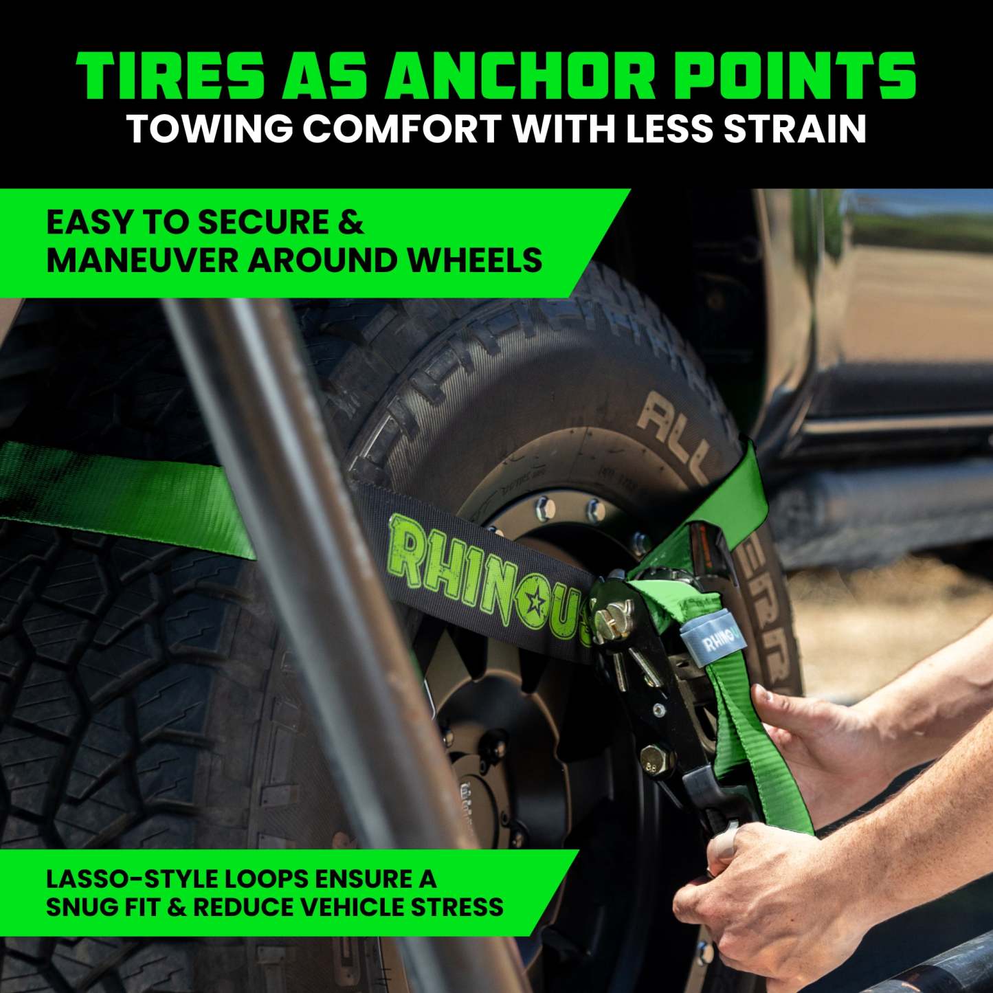 Car Tie-Down Lasso Straps (Flat-Hooks)