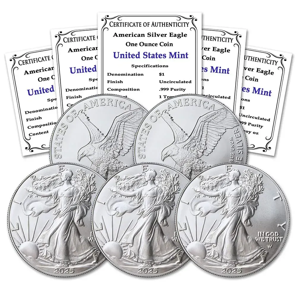 SPECIAL OFFERS 2022～2025 AMERICAN EAGLE 1 OZ 99.9% FINE SILVER COINS (W)