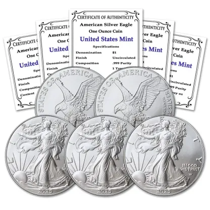 SPECIAL OFFERS 2022～2025 AMERICAN EAGLE 1 OZ 99.9% FINE SILVER COINS (W)
